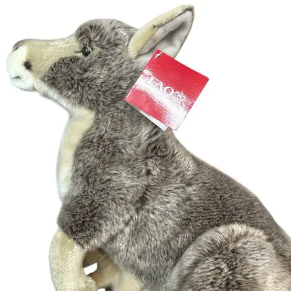 NEW FAO Schwarz KANGAROO & BABY JOEY 18" Tall Large Plush Stuffed Animal Toy NWT - Picture 11 of 16